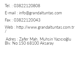 Grand Altunta Hotel iletiim bilgileri